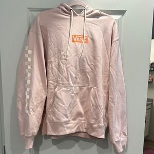 Vans Light Pink Hoodie with Orange Logo